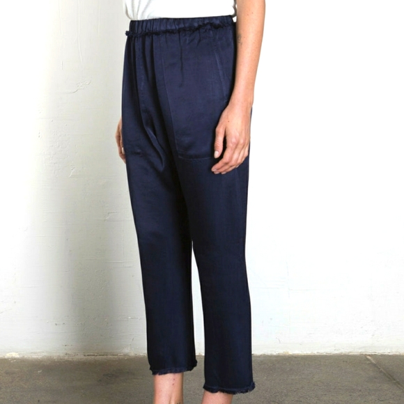 Satin drop crop pant Navy fromVenice Beach Pharoah—Like Jaga designs - Picture 4 of 10